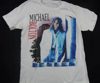 1990 m. MICHAEL BOLTON SIELA TEIKĖJAS KONCERTŲ Marškinėliai Baltos spalvos Unisex Dydis S-5XL NE2502 ilgomis rankovėmis