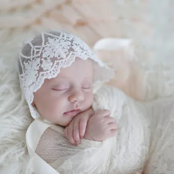 Nėrinių Gėlių Kūdikių Variklio Dangčio Skrybėlę Vientisa Spalva Princesė Naujagimių Mergaitė Berniukas Beanie Kepurė Kūdikiams Bžūp Fotografijos Rekvizitai Kūdikių Priedai