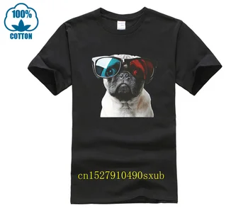 Vyriški T-shirt Animacinių filmų Įdomus 3D Pug Vyrų Spausdinti Atsitiktinis 100% Medvilnės Marškinėliai Populiarus