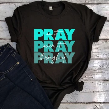 Krikščionių Tikėjimas T-Shirt Melstis Vintage Drabužių Religinių Marškinėliai Krikščionių Marškinėliai Tikėjimo Marškinėliai Biblijos Stichijos Marškinėliai Moterims Drabužių
