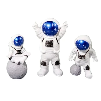 Šiaurės Astronautas Figūrėlės Derva Modelis Mini Stalo Puošyba Kambarį 
