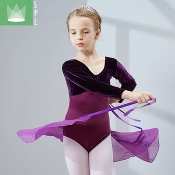 Merginos Long Rankovėmis Šokių Drabužiai, Vaikų Gimnastikos Baleto Sijonas Tiktų Vaikams lotynų amerikos Šokiai Praktikos Kostiumas Drabužius B-4636