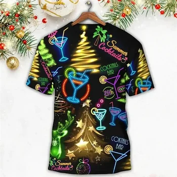 3D Kalėdų Senį Print T Shirts Harajuku Trumpas Rankovėmis Viršūnes Vasaros Laisvalaikio VYRIŠKI Drabužiai Cosplay Vyrų Negabaritinių Marškinėliai