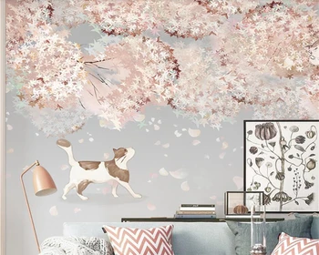 beibehang Pritaikytas modernus minimalistinio Šiaurės tapetai, Japoniškas stilius cherry blossom miegamojo sienos dokumentų namų dekoro