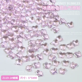 10VNT Putojantis Ledo Pink Diamond Nagų Papuošalai, Pakabukai 3D Saldūs Burbulas Riebalų Aikštėje Meilės Nagų Dailės kalnų krištolas Deco Dalys Prabanga Brangakmenis