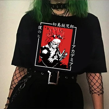 Harajuku Marškinėliai Mano Herojus akademinės bendruomenės Kirishima Eijiro Spausdinti Vyrų/moterų Anime Marškinėlius trumpomis Rankovėmis T-shirt Viršūnės