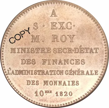Prancūzijoje Liudviko XVIII sidabro Essai Medalis 5 Frankai 1820 Medallic Monetos Antoine Roy Raudona, Vario Monetos Kopija