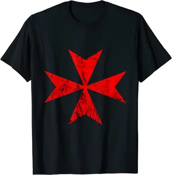 Riteriai Hospitaller Maltos Kryžius Kryžiuočių Tamplierius Freemason Marškinėliai 100% Medvilnė, O-Kaklo Vasaros trumpomis Rankovėmis Atsitiktinis Vyrai T-shirt