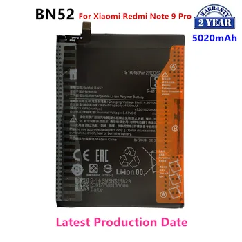 100% Originalus BN52 5020mAh Baterija Xiaomi Redmi 9 Pastaba Pro Telefono Baterijos Pakeitimas