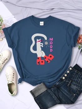 Savarankiškai Hipnozė Šiuolaikinės Cat Lady Moterų Trumpomis Rankovėmis Vasarą Kvėpuojantis T-Shirts Kūrybiškumą Tendencija Drabužių Atsitiktinis Moters Viršūnės