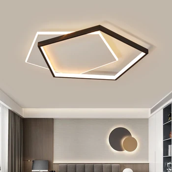 Šiuolaikinės Ultra Plonas LED Kvadratinių Lubų Šviesos Blizgesio Lempos Nuotolinio Valdymo Balkono Kambarį Balta Juoda Namų Puošybai Luminaria