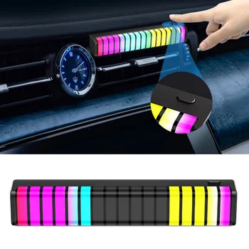 Automobilio LED Šviesos Jutiklis, Žibintai Kvepalai Gaiviklis Aplinkos Oro Išleidimo Aromaterapija Lempos RGB 3D Pažangios Balso Kontrolės Apdaila
