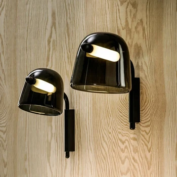 Modernus Nordic minimalistinio naktiniai sienos lempos dizaineris ins kūrybos miegamasis studijų eilėje lempos modernių stiklo dekoratyvinių lempų