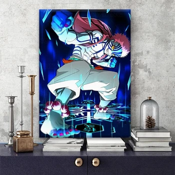 Drobė Anime Akaza Demon Slayer Nuotraukas, Namų Dekoravimas Paveikslų, Plakatų HD Spaudinių Sienos Meno Modulinės Kambarį