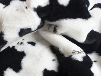 Visi poliesteris karvė modelio imitacija triušio kailio spausdinimo drabužių, namų tekstilės pliušinis audinys