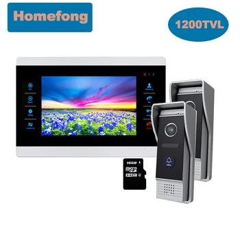 Homefong 7 Colių Vaizdo Domofonas Sistemos Namų Vaizdo Durų Telefonu Skambinti su Kamera HD Alluminum Lydinio Atrakinti Kalbėti Kelis