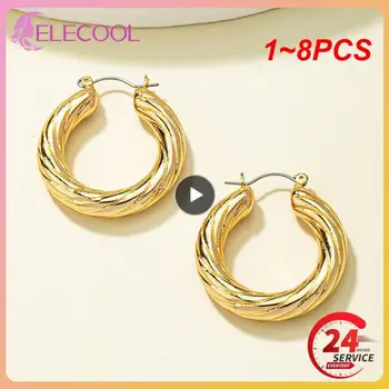 1~8PCS 3mm Minimalistinio Stiliaus Spirale Susukti Titano Plieno Žiedas Mados Tinklelio Formos Žiedas, Skirtas Moterims, Vyrams