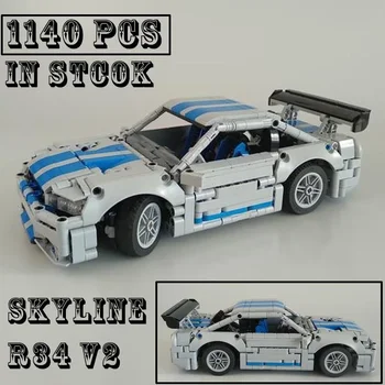 Naujas Ss 1:8 Scale Skyline GT-R R34 Superautomobilį Lenktynių Automobilių Transporto Sporto Modelis Buiding Blokuoti Plytų Žaislai Vaikams Gimtadienio Dovanos Berniukas