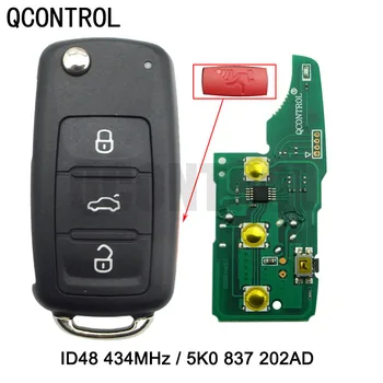 QCONTROL 3+1 BTCar Nuotolinio Klavišą 433MHz VW/VOLKSWAGEN Beetle/Caddy/Eos/Golf/Jetta/Polo/Scirocco/Tiguan/Touran/IKI 5K0 837 202 SKELBIMĄ