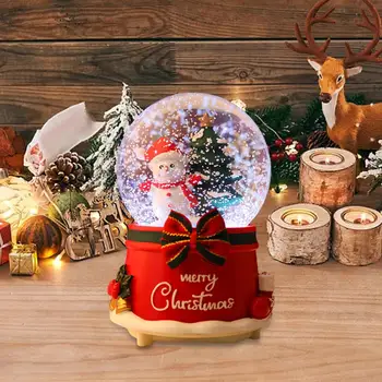 LED Kalėdų Sniego Gaubliai Muzikos Dėžutė Ornamentu LED Kalėdų Kristalų Kamuoliukų Lentyna Židinys Spinta, Valgomasis Stalas Kambarį