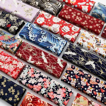 Japonų Stiliaus Įdegio Medvilnės Fabric100% Spausdinami Cheongsam Sakura Suknelė Užuolaidų Staltiesė Siuvimo Brokatas Spalva Augalų Anime 