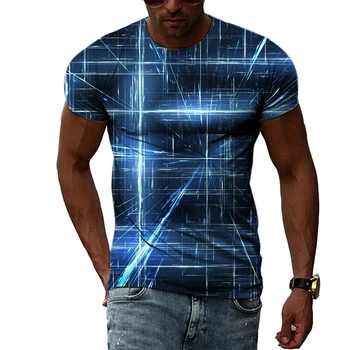 Spalva 3D Spausdinimo vyriški Marškinėliai Mados Atsitiktinis, O Kaklas Trumpas Rankovės Gatvės Mados Negabaritinių Marškinėliai Atsitiktinis vyriškų Drabužių Viršų