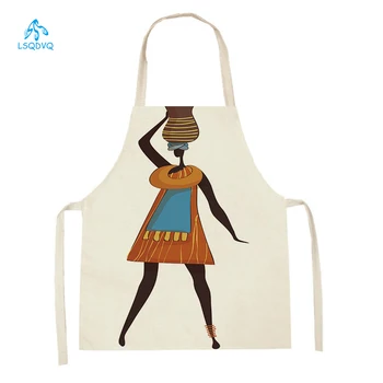Asmenybės Afrikos Moteris Modelis Virtuvės Prijuostės Namų Valymo Kepimo Priedai Retro Afrikos Stiliaus Virimo Prijuostė Delantal